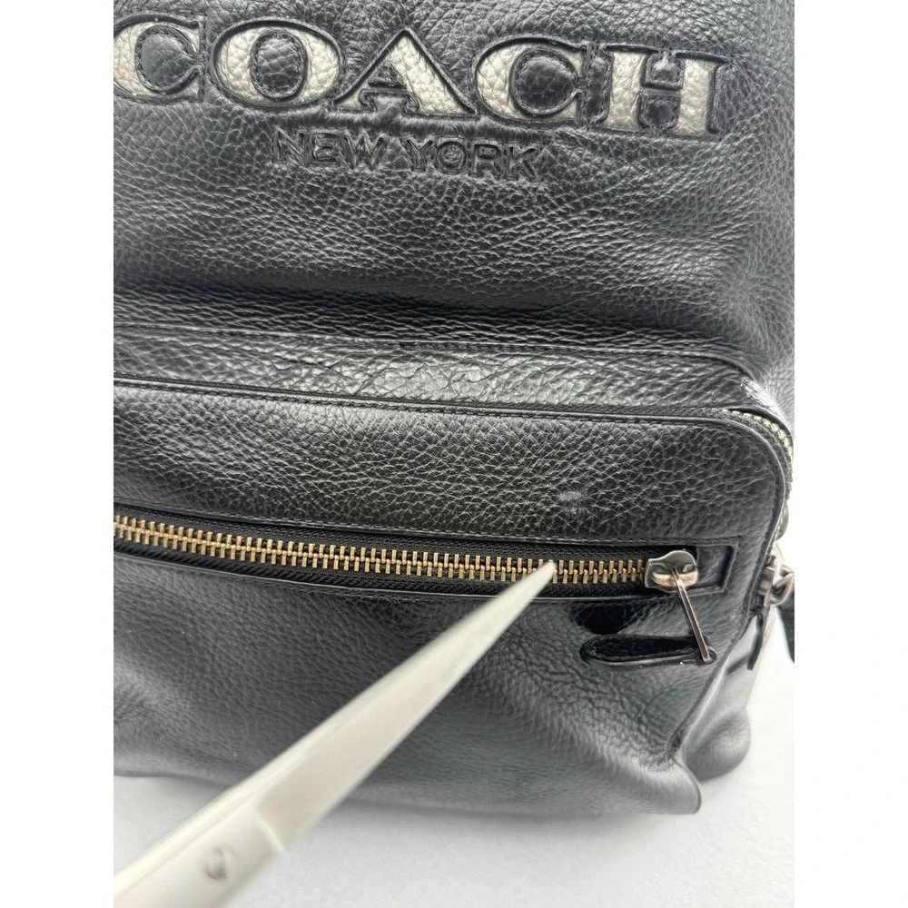 Coach West Brown Pebbled Leather Laptop Backpack F37802